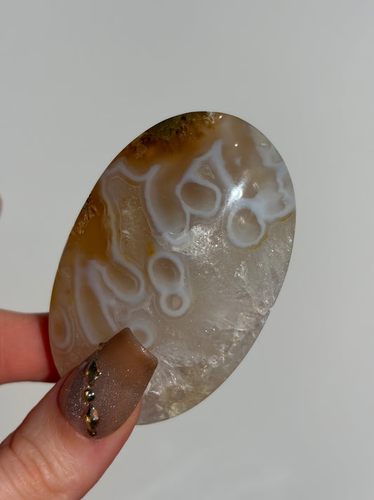 “Honey World” Carnelian Nebula Agate Palmstone A