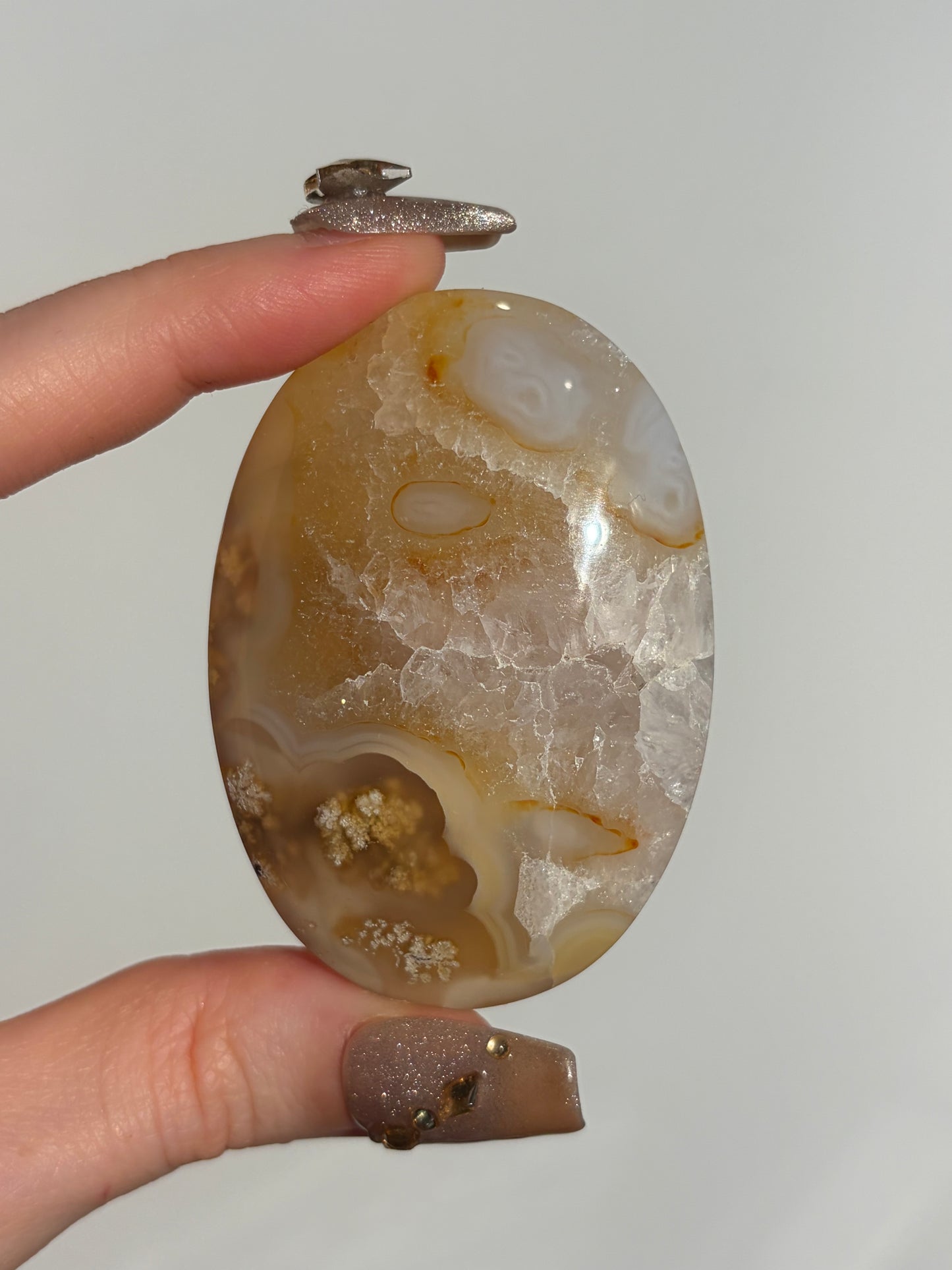 “Honey World” Carnelian Nebula Agate Palmstone B