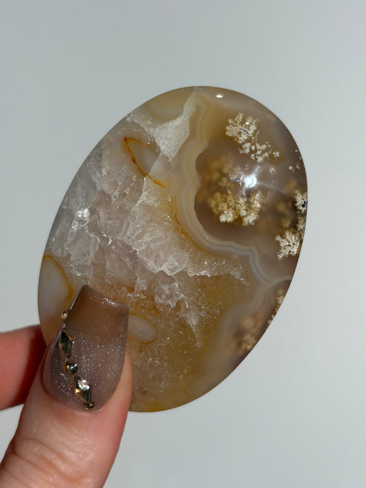 “Honey World” Carnelian Nebula Agate Palmstone B