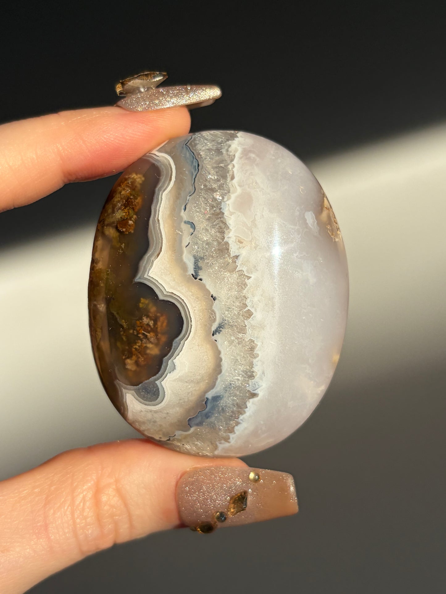 Nebula Agate Palmstone with Dendritic Inclusions K