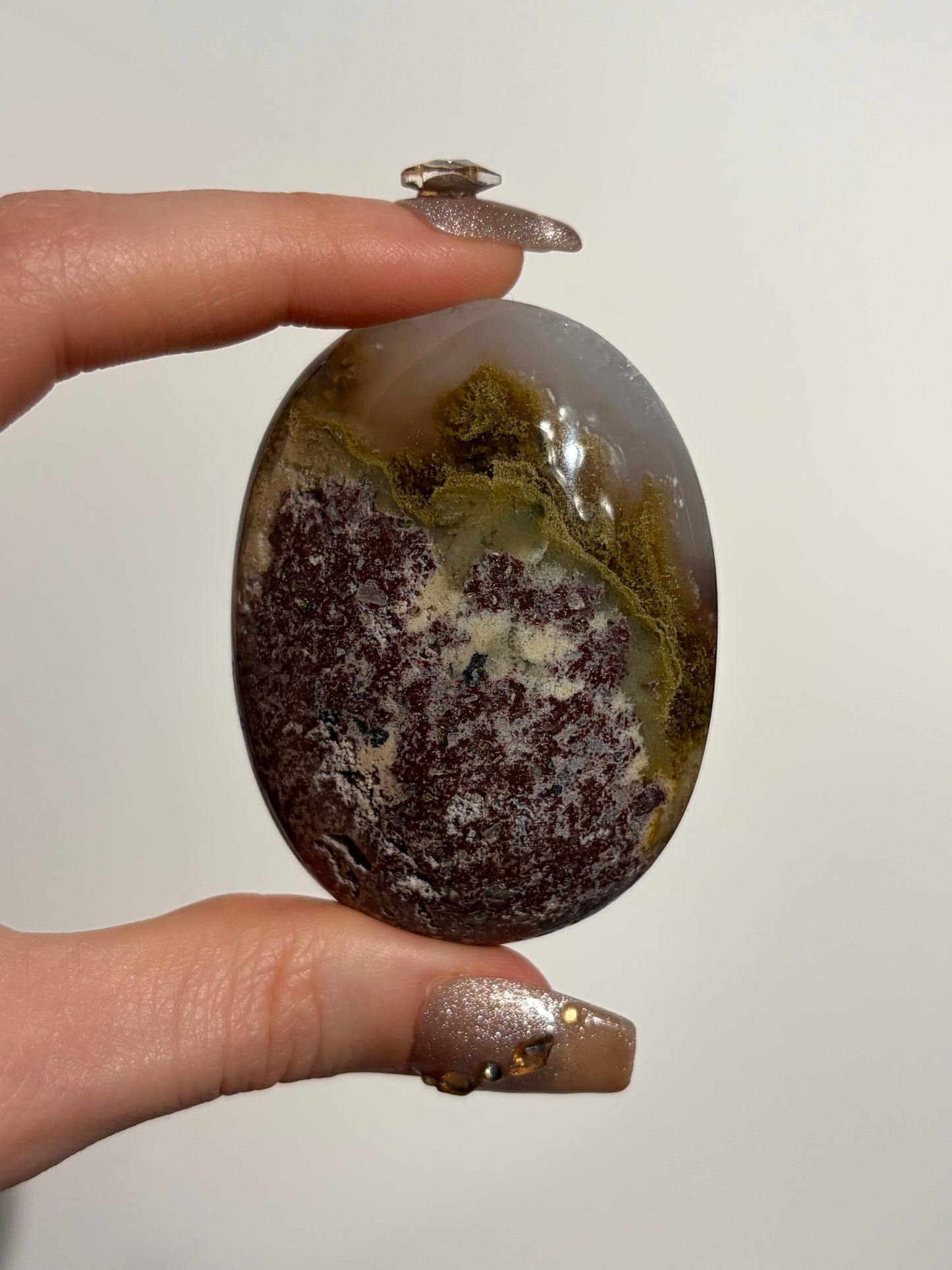 Nebula Agate Palmstone with Quartz R