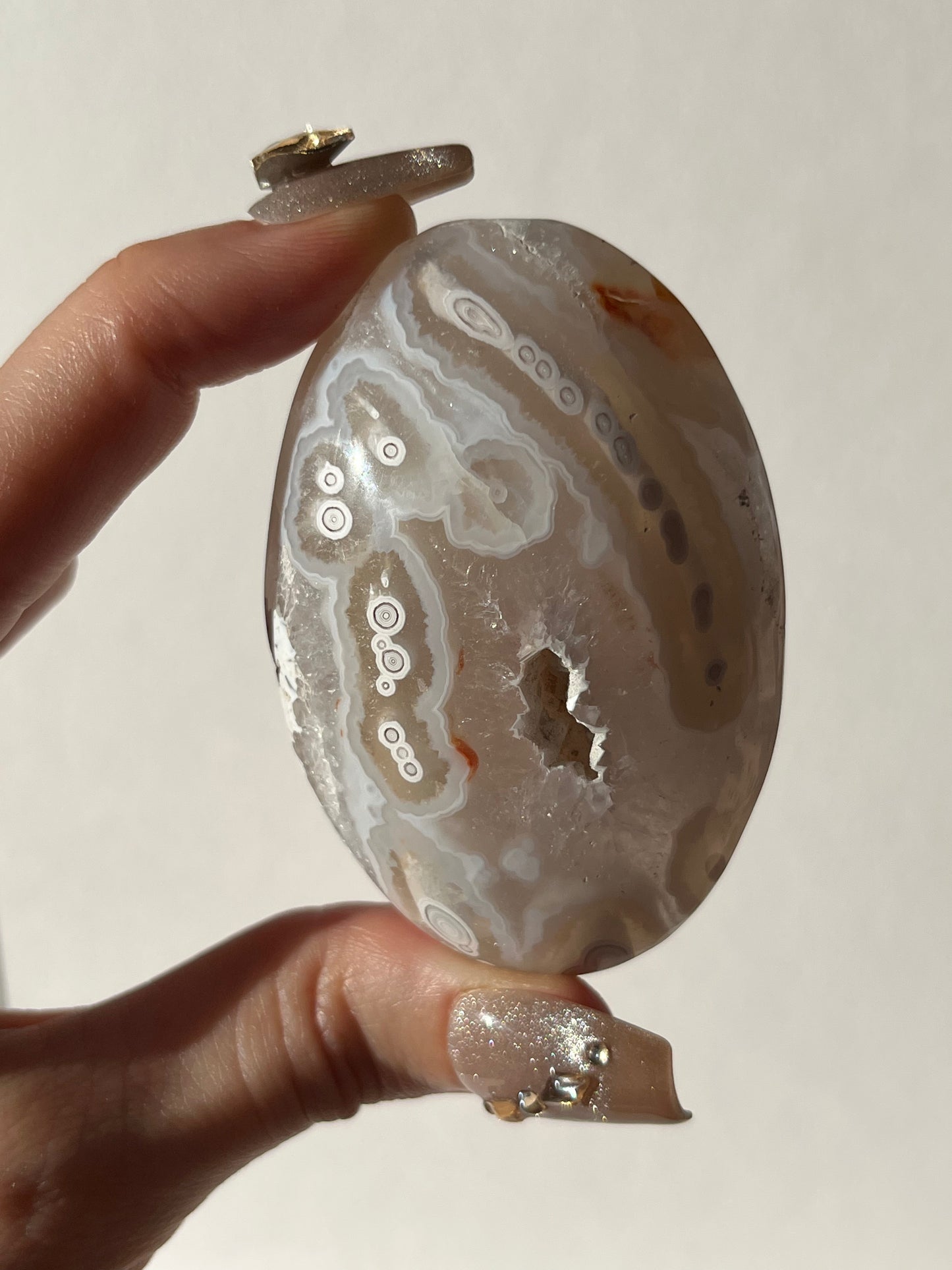 Druzy Orbicular Nebula Agate Palmstone A (Collector's Choice)
