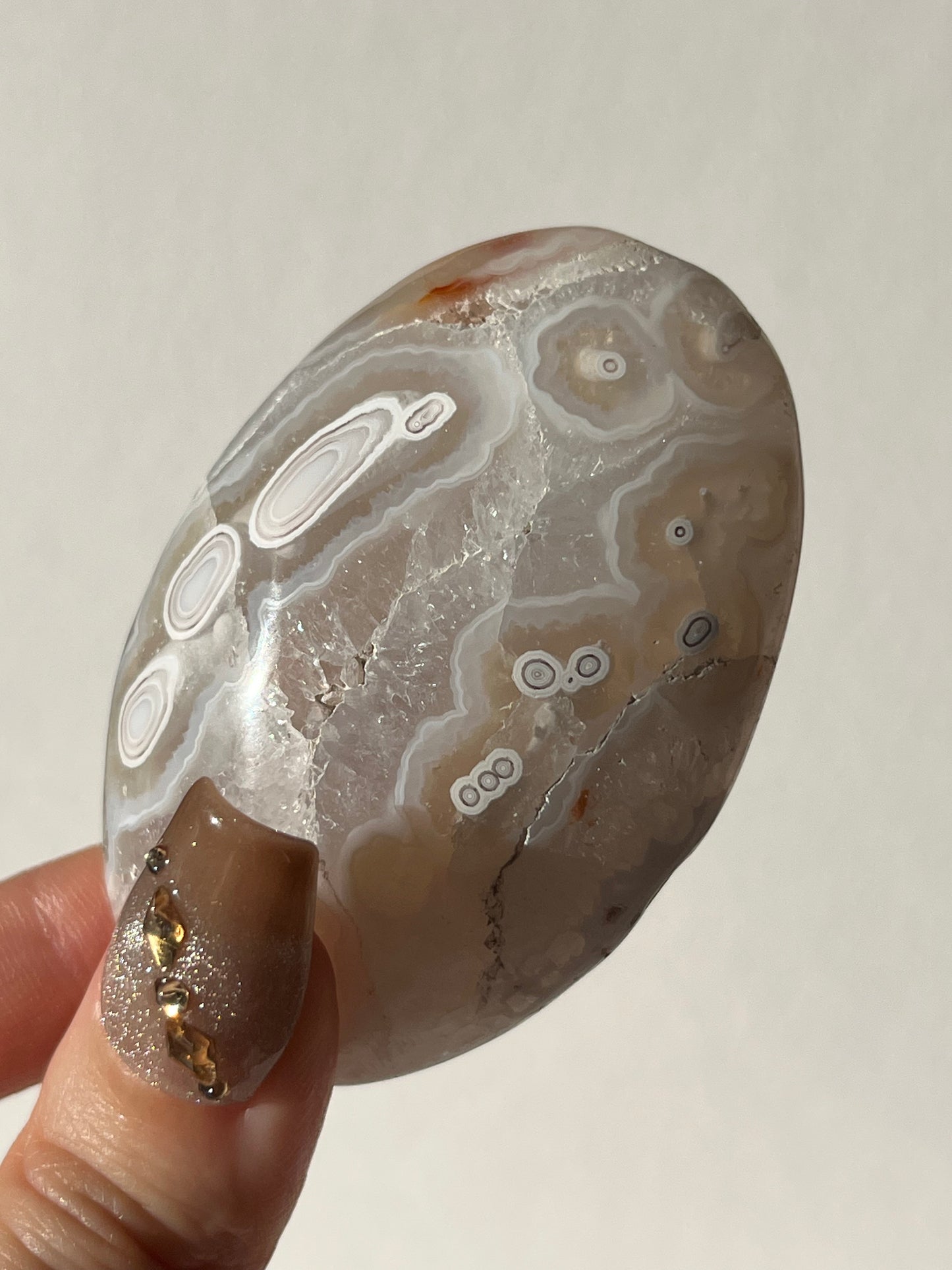 Druzy Orbicular Nebula Agate Palmstone A (Collector's Choice)