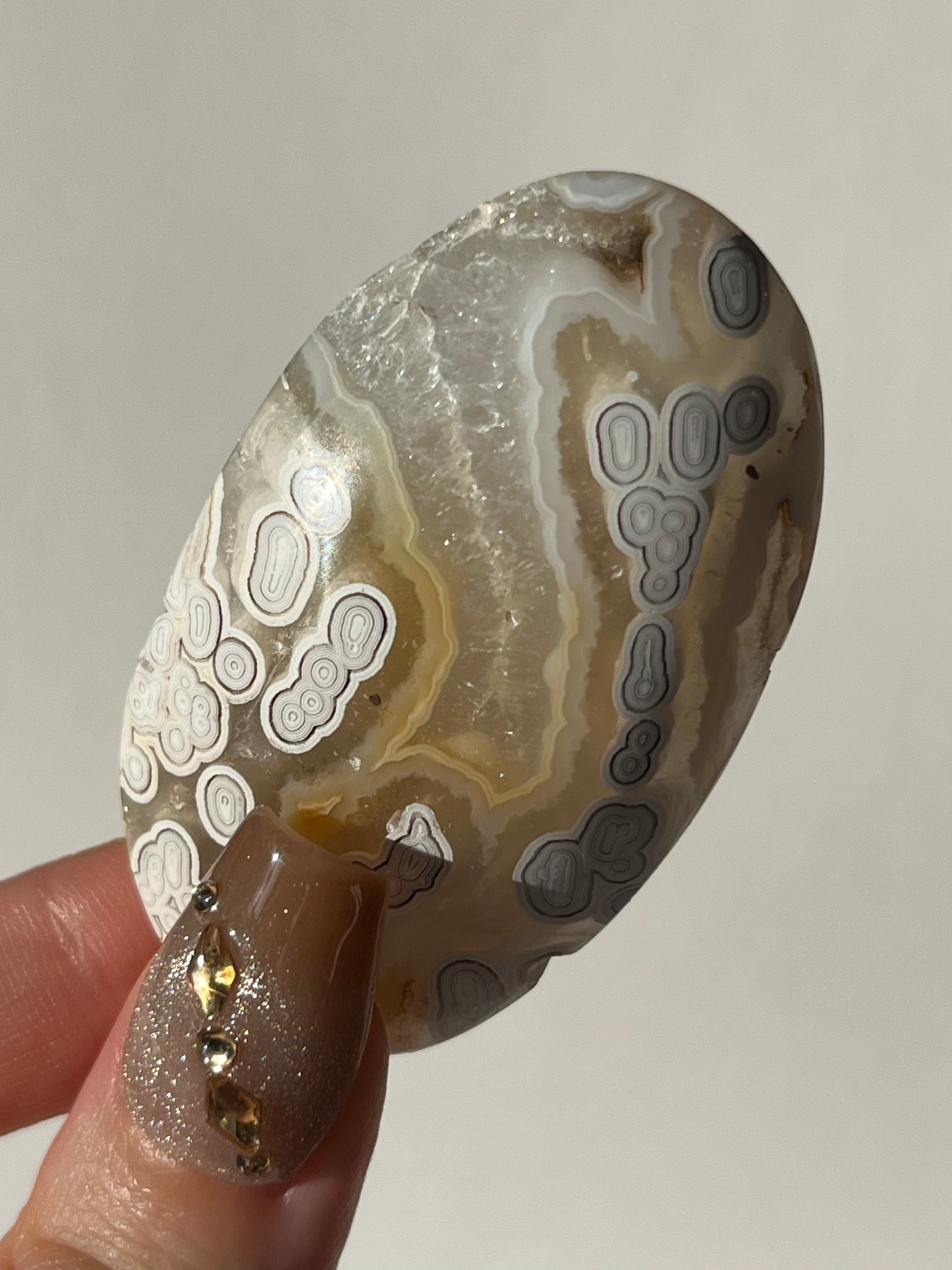 Orbicular Nebula Agate Palmstone with Dendritic Inclusions B (Collector's Choice)