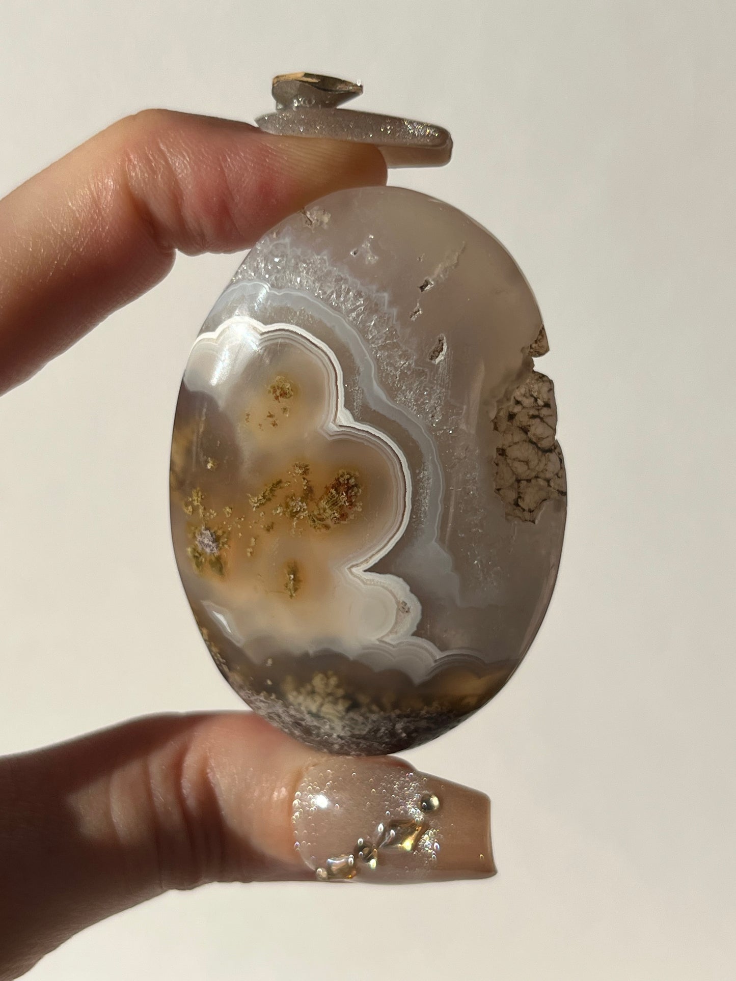 Nebula Agate with Scenic Moss Palmstone D