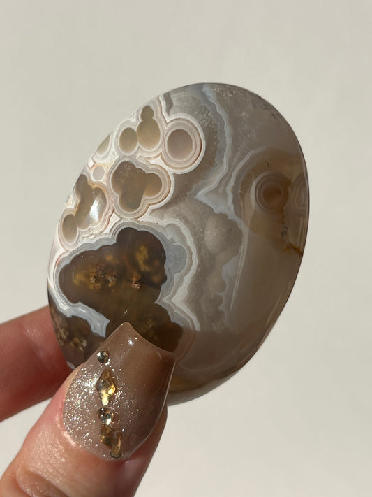 Orbicular Nebula Agate Palmstone G