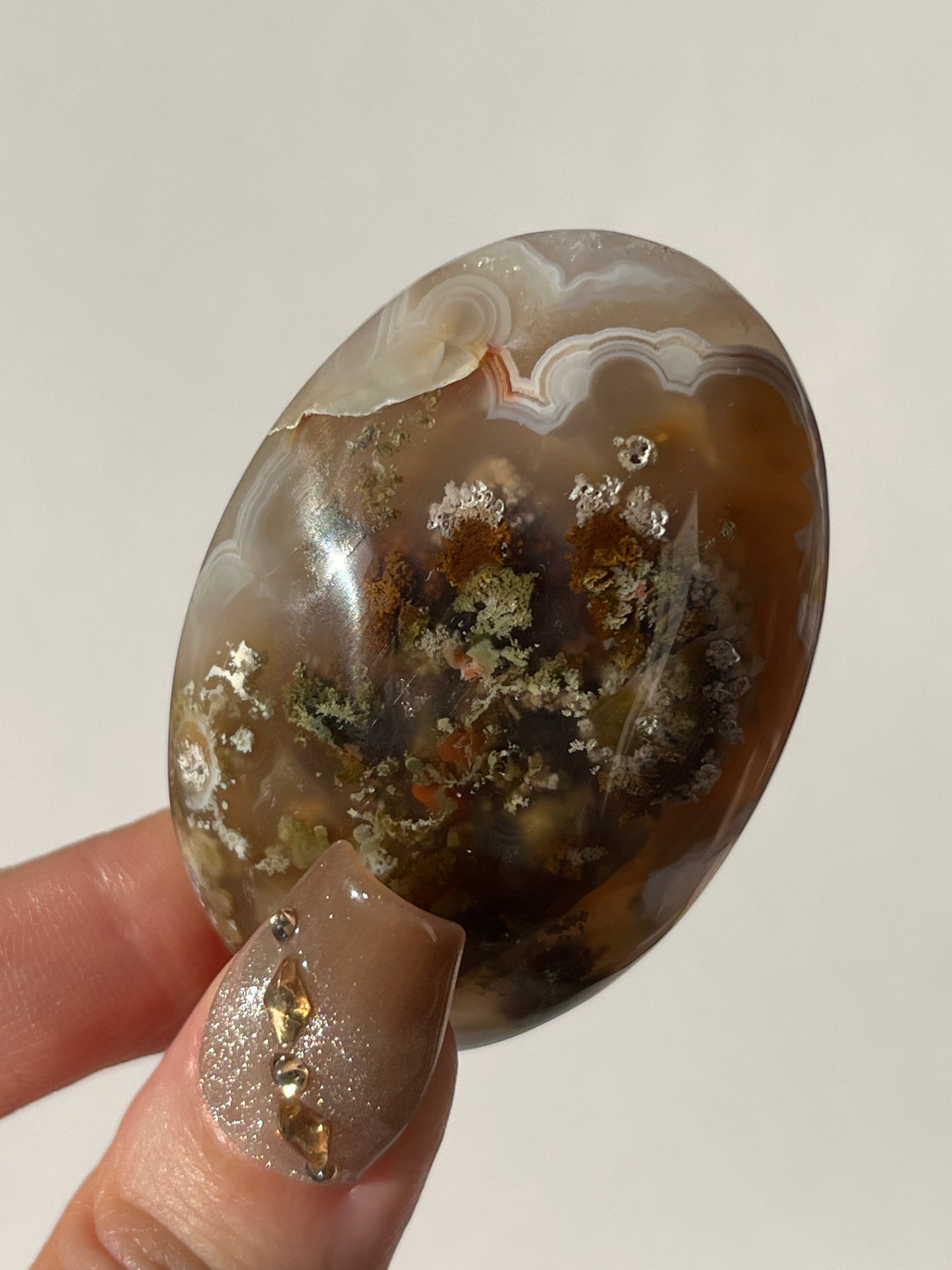 Orbicular Nebula Agate Palmstone G
