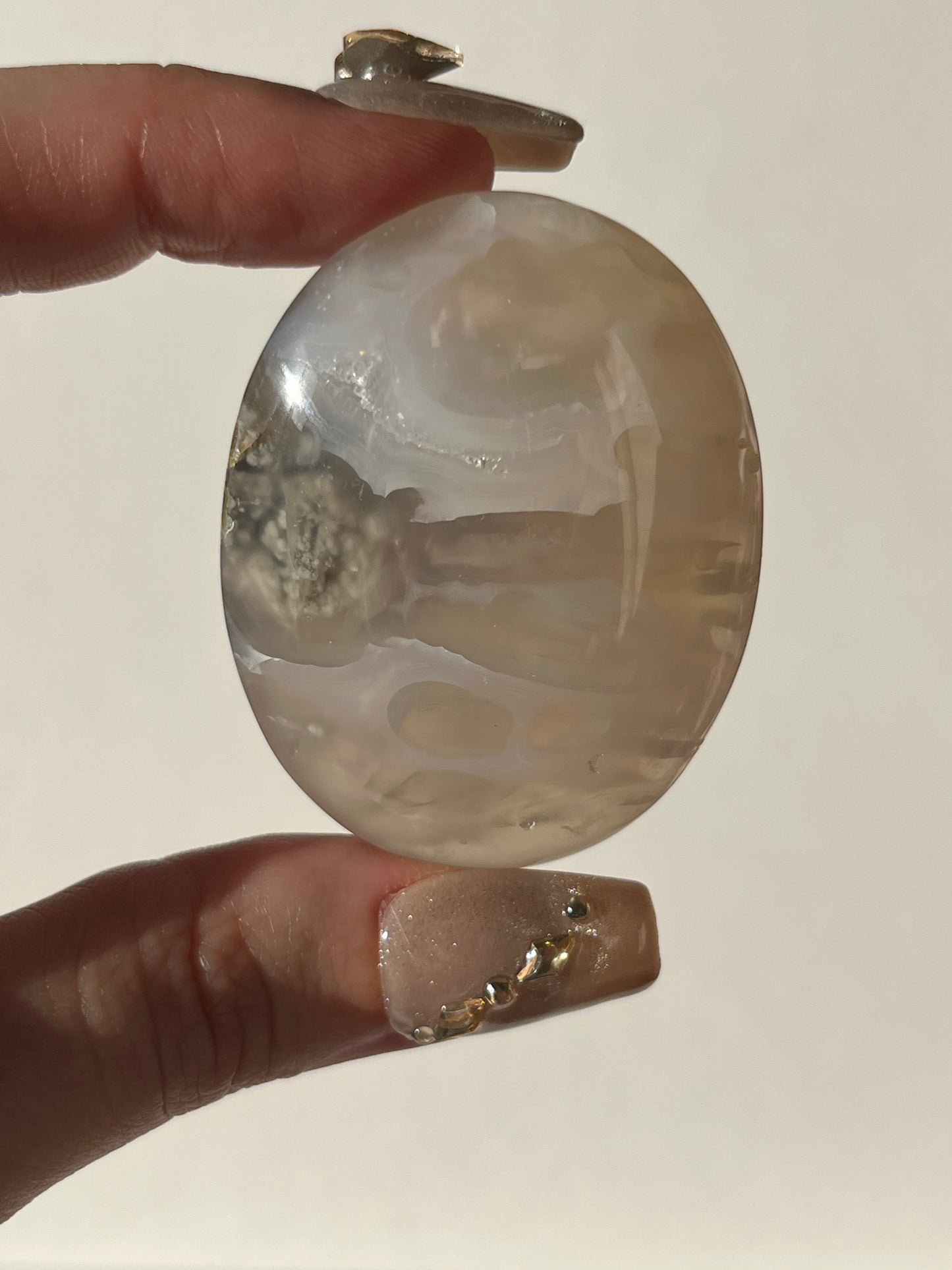 Jelly Orbicular Nebula Agate Palmstone O