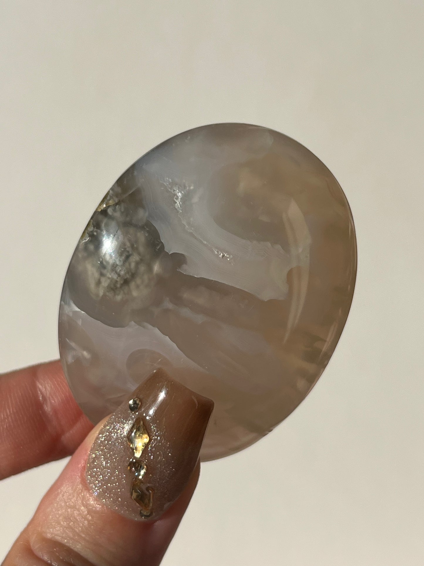 Jelly Orbicular Nebula Agate Palmstone O