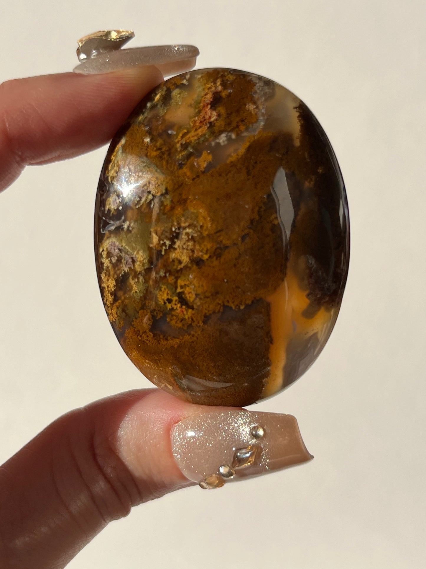 Nebula Agate with Scenic Moss Palmstone V