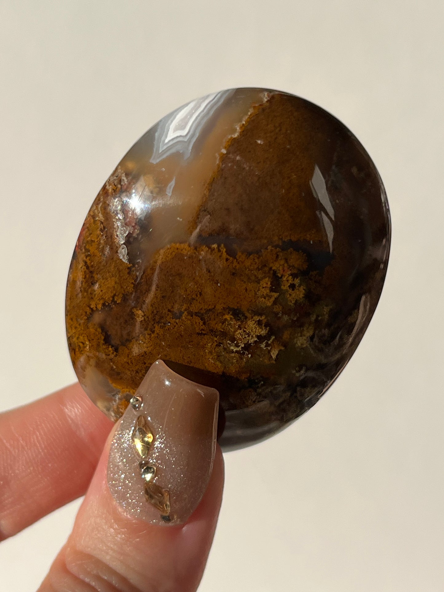 Nebula Agate with Scenic Moss Palmstone V