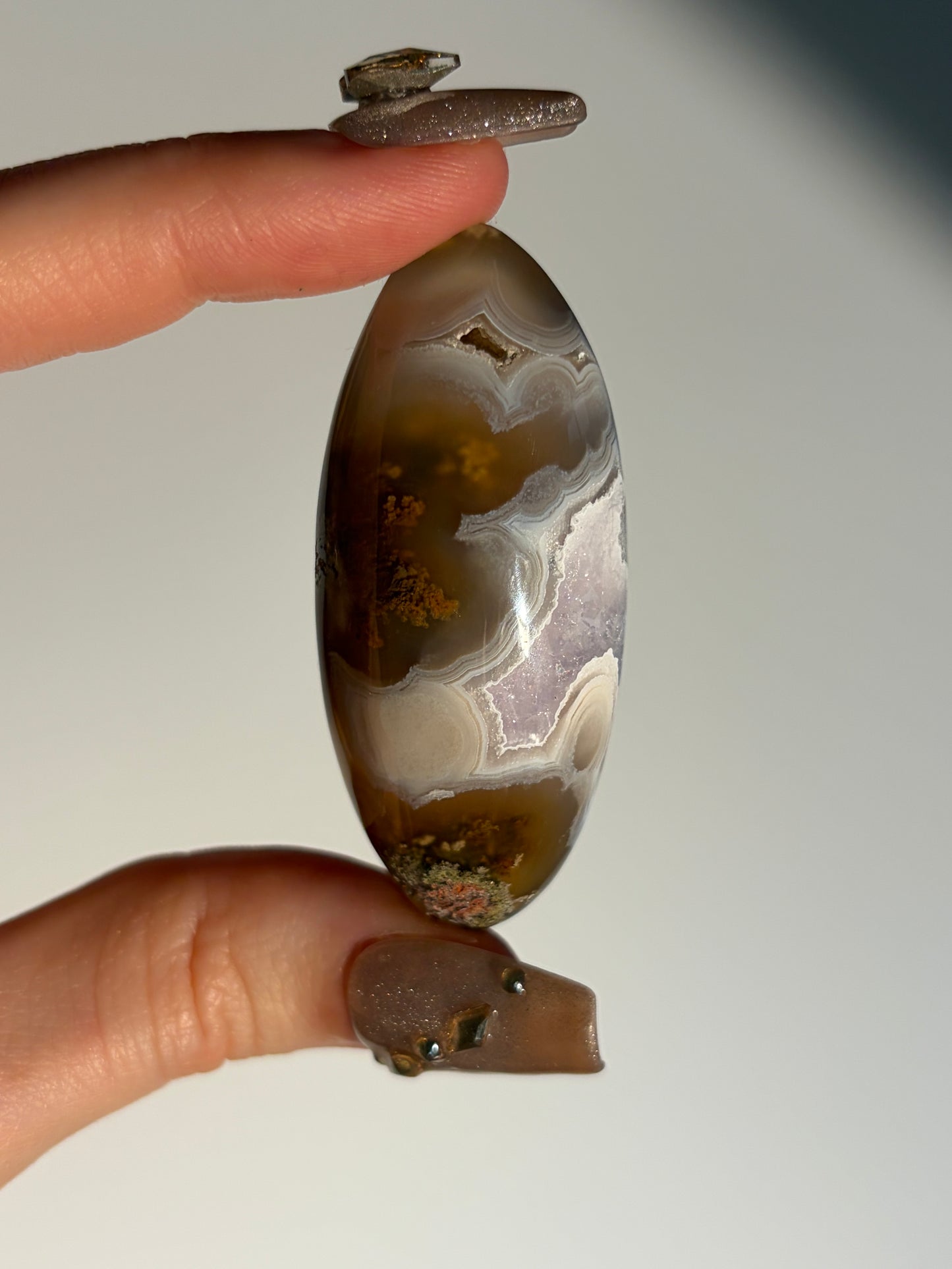Orbicular Nebula Agate with Amethyst Shiva H (Parallax Effect)