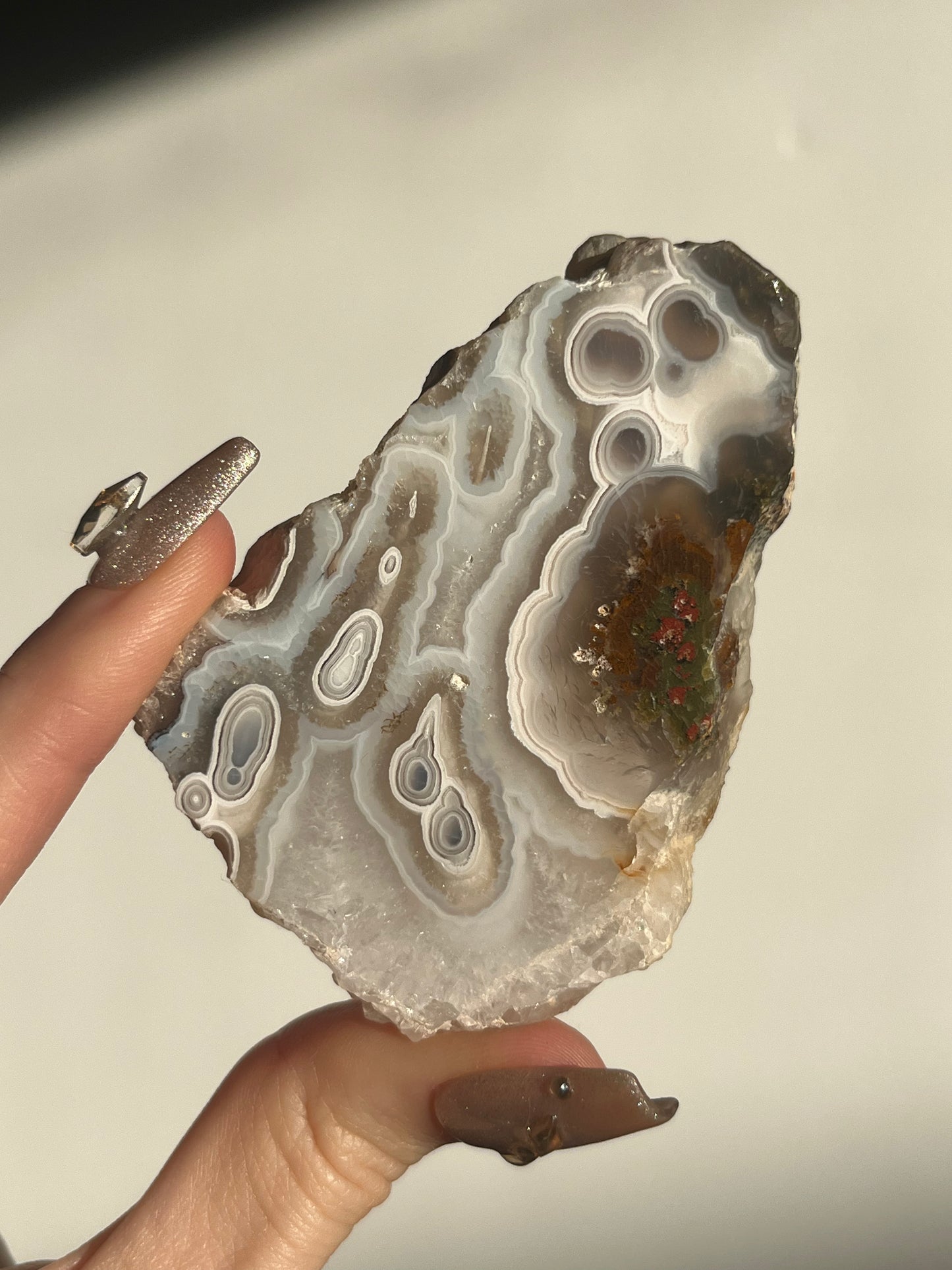 Orbicular Nebula Agate and Quartz Slab with Multicoloured Moss (Mined 2024)