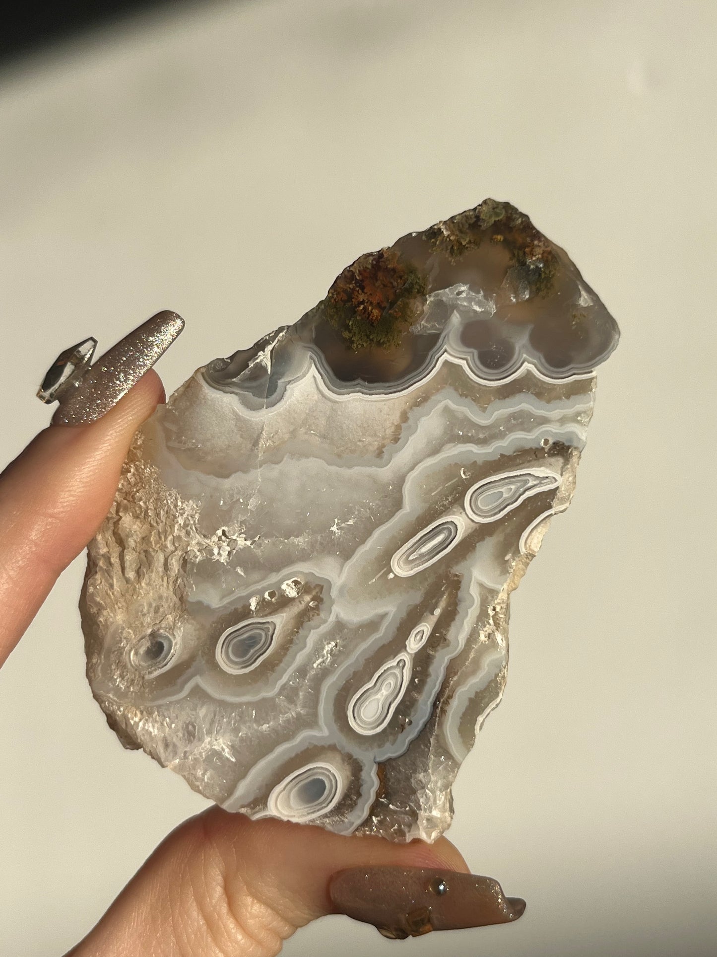 Orbicular Nebula Agate and Quartz Slab with Multicoloured Moss (Mined 2024)