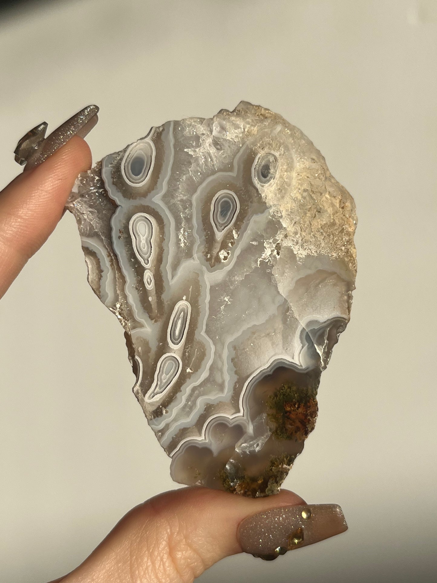 Orbicular Nebula Agate and Quartz Slab with Multicoloured Moss (Mined 2024)