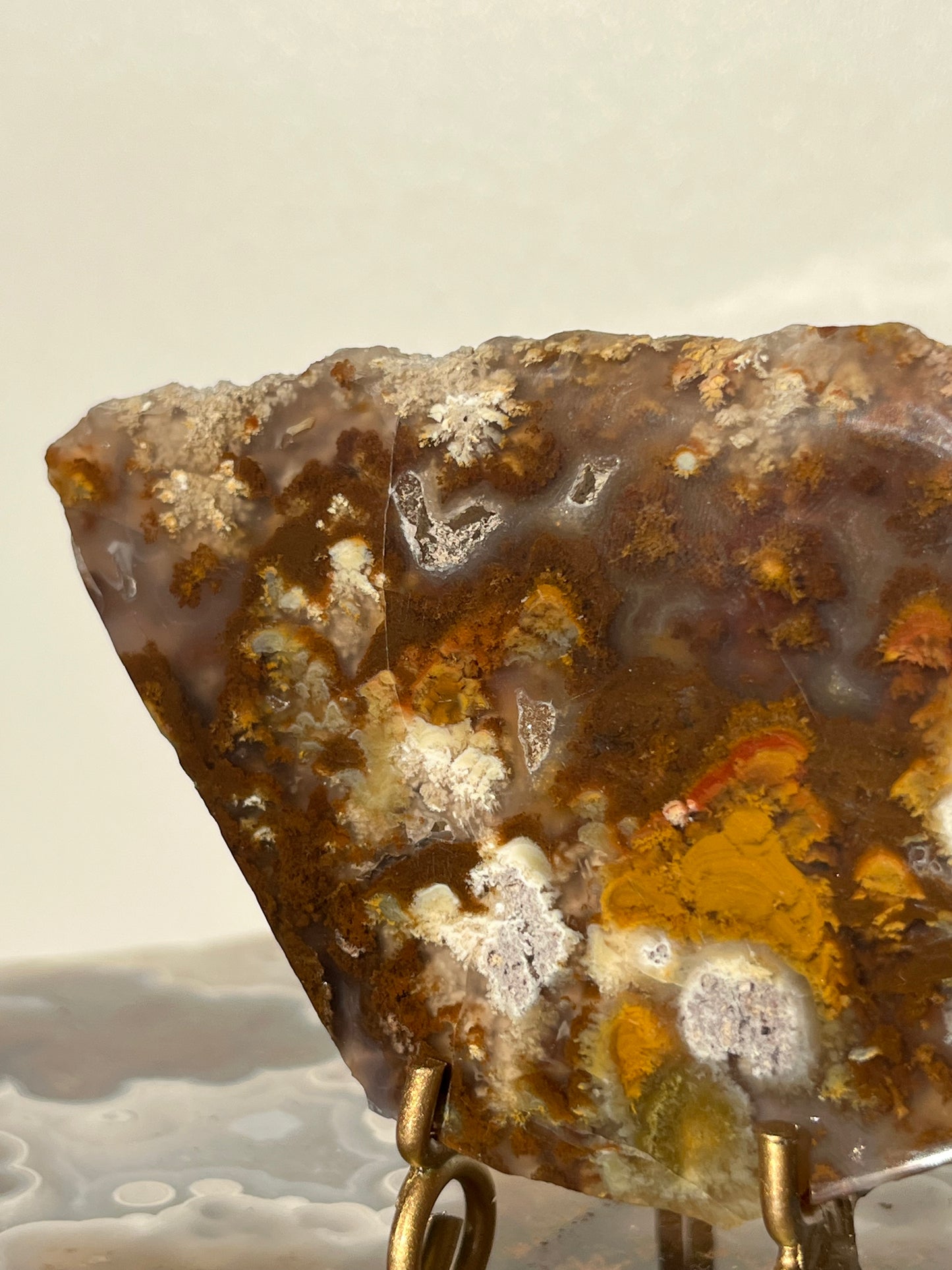 Nebula Agate Multicoloured Moss Slab on Priestess Carriage Stand