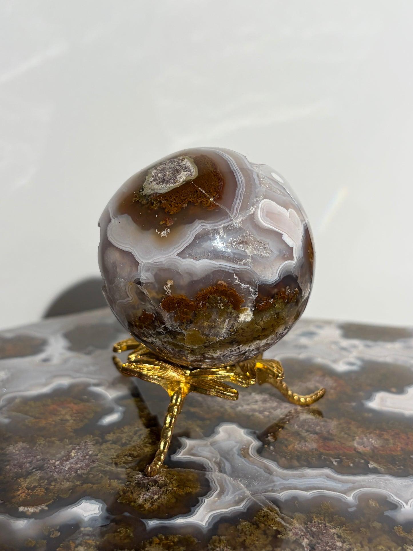 “Celestial Frost” Druzy Nebula Agate Sphere A
