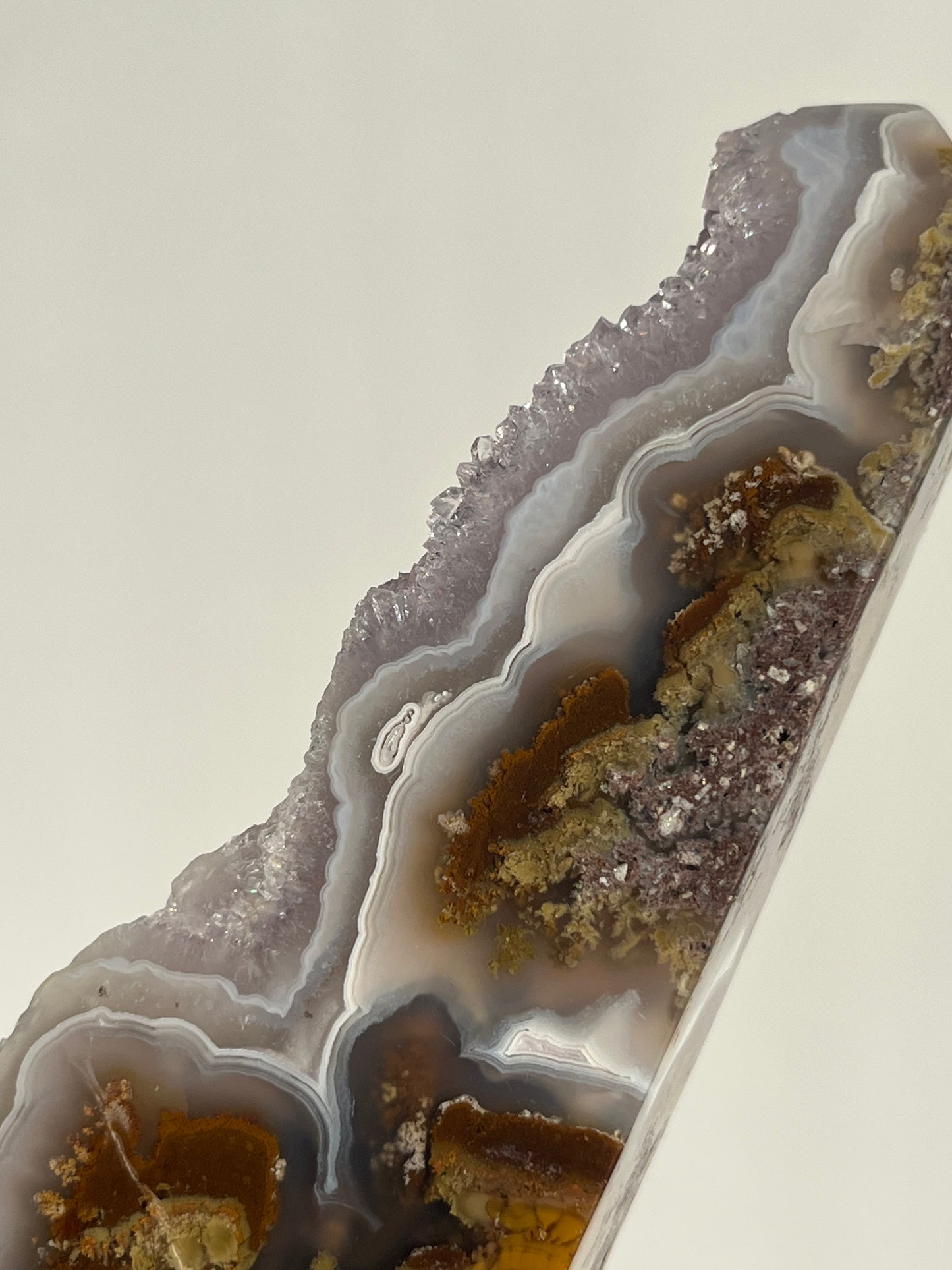 ‘The Astral Pillar’ Druzy Orbicular Nebula Agate with Amethyst Tower
