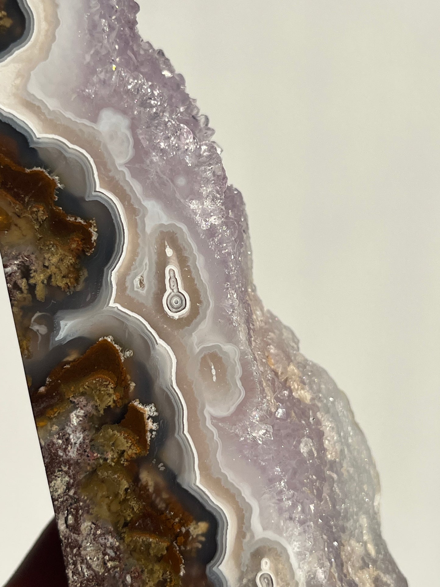 ‘The Astral Pillar’ Druzy Orbicular Nebula Agate with Amethyst Tower