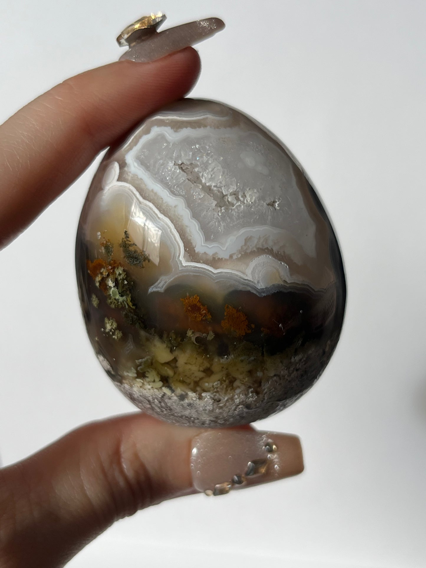 Nebula Agate Egg Carving A