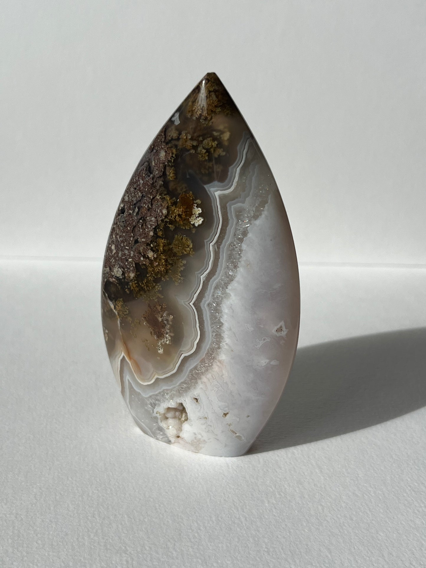 Nebula Agate Flame with Dendritic Inclusions A