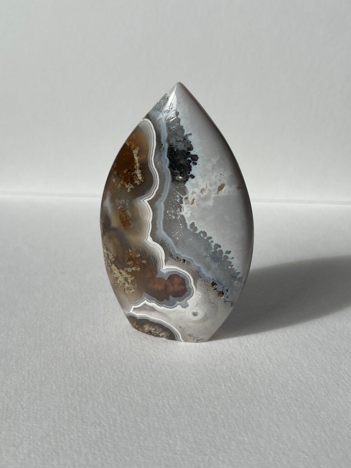 Nebula Agate Flame with Dendritic Inclusions B