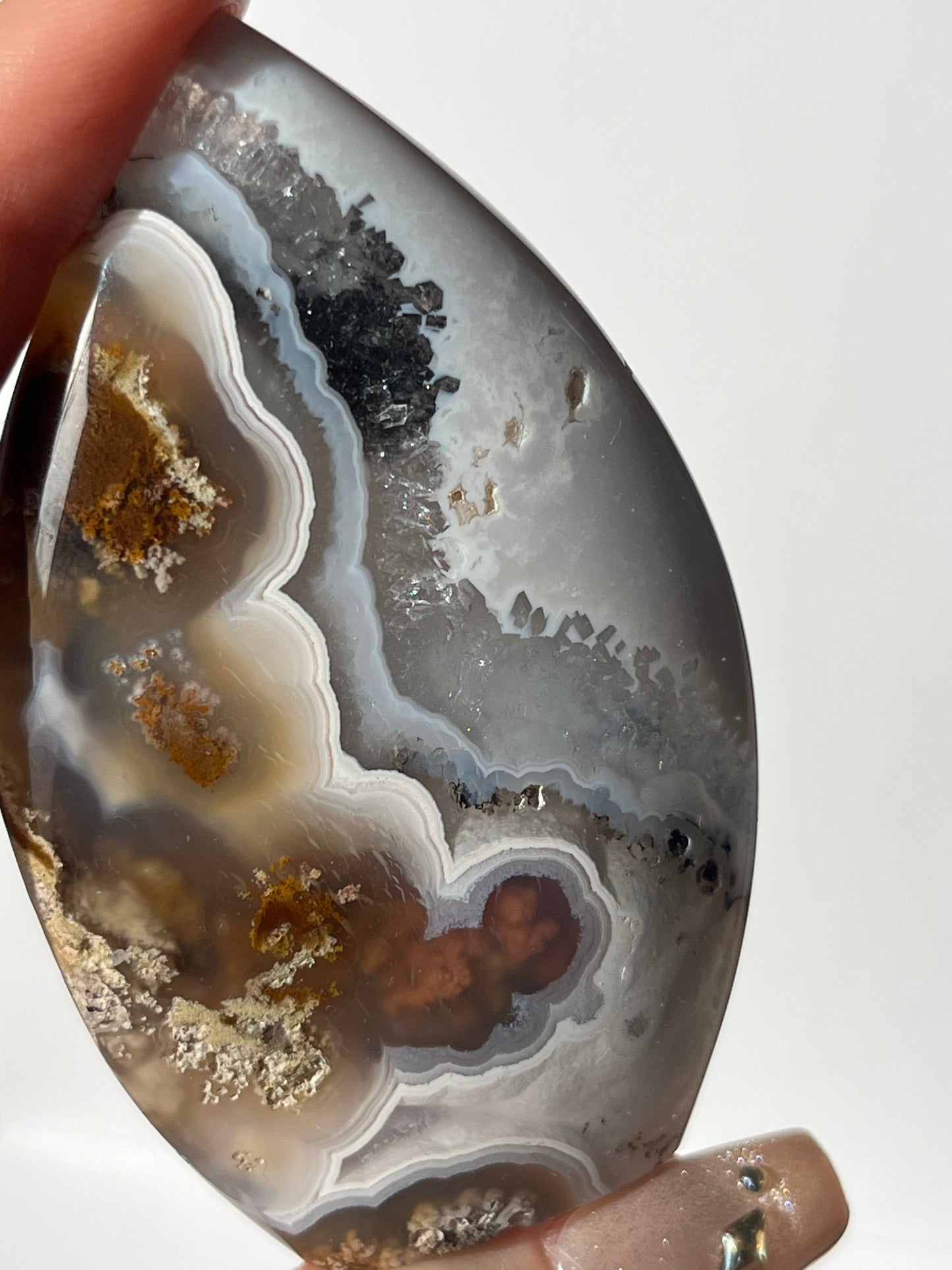 Nebula Agate Flame with Dendritic Inclusions B