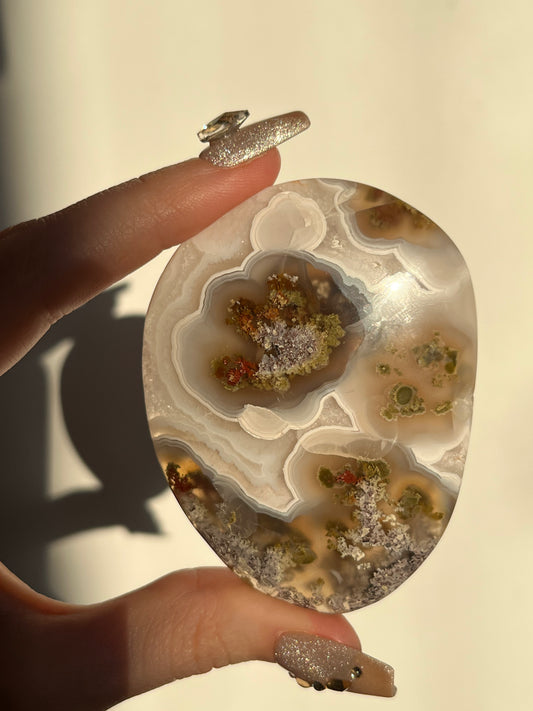 “Riviera” Nebula Agate Freeform Palmstone