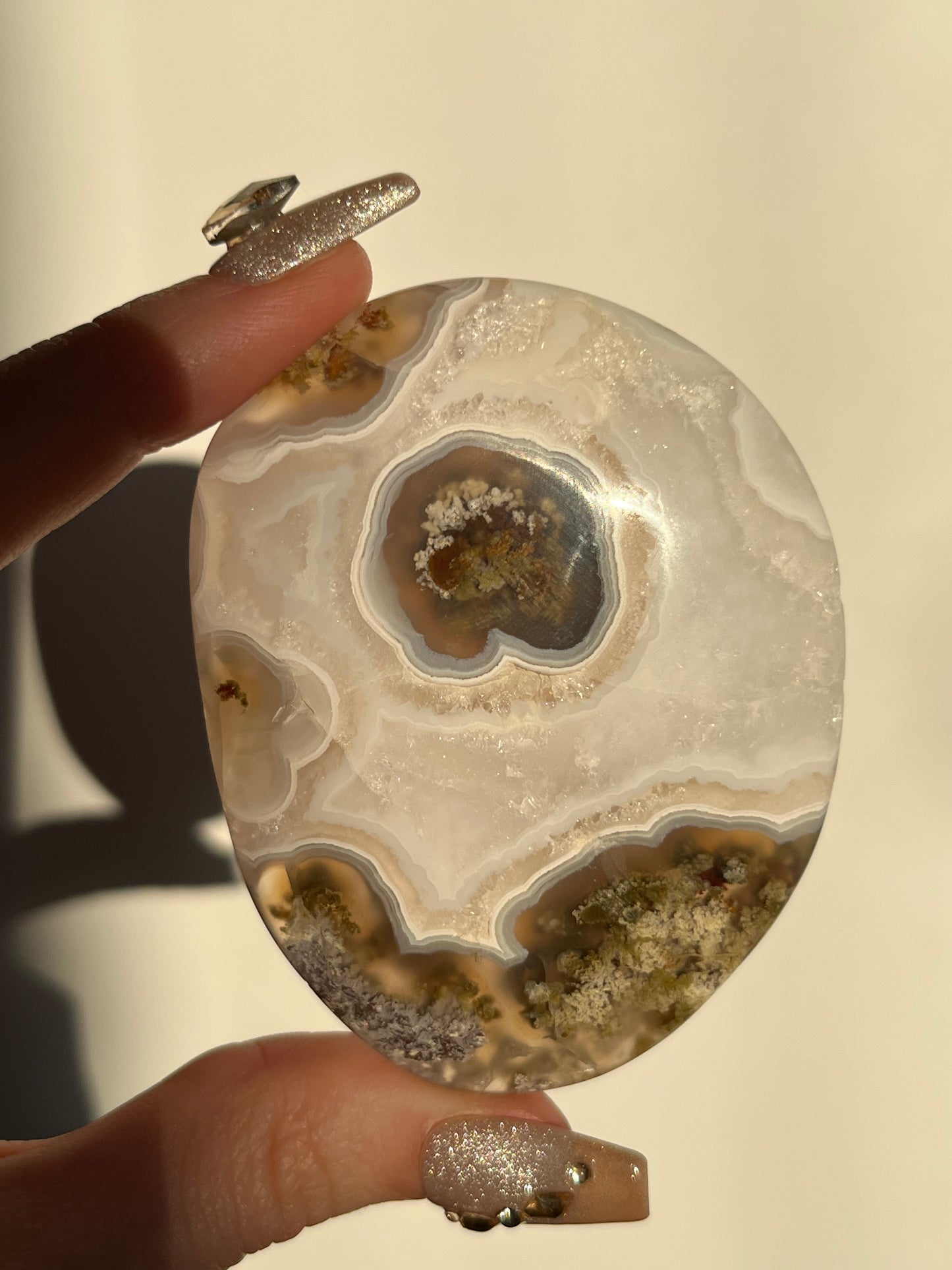 “Riviera” Nebula Agate Freeform Palmstone