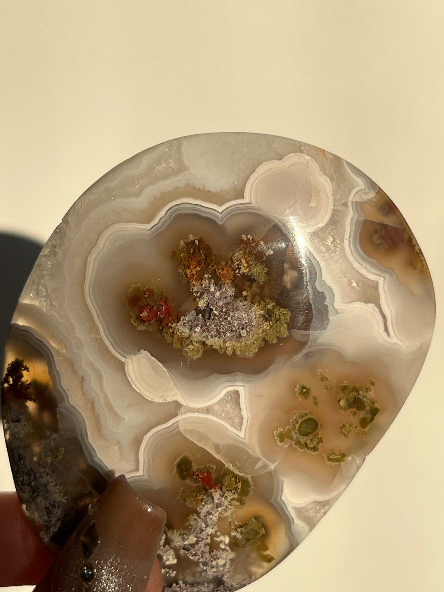 “Riviera” Nebula Agate Freeform Palmstone