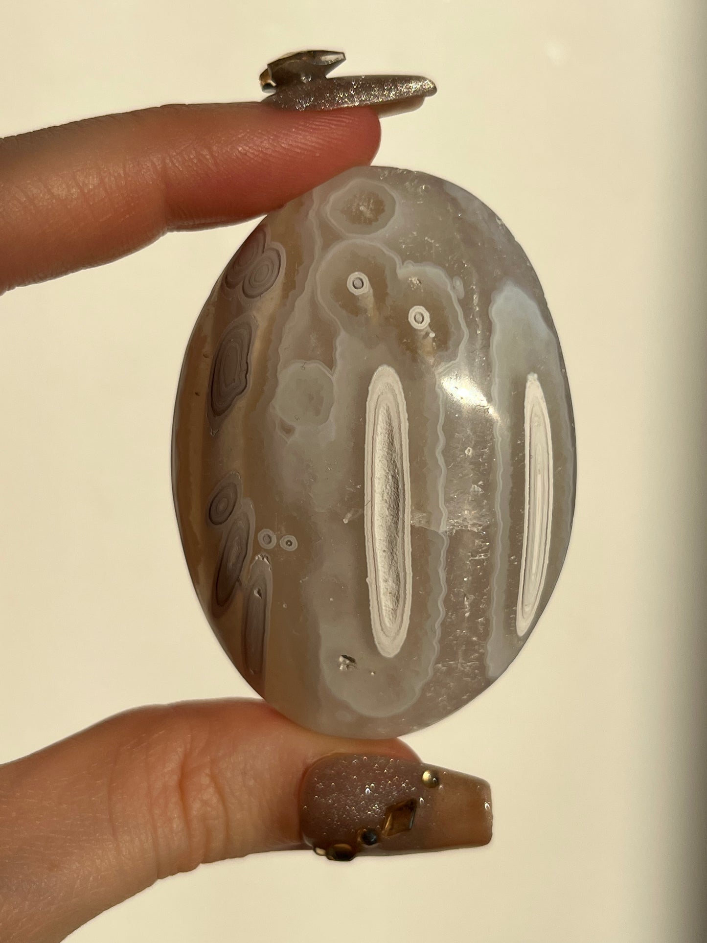 Collector's Choice Orbicular Nebula Agate Palmstone B