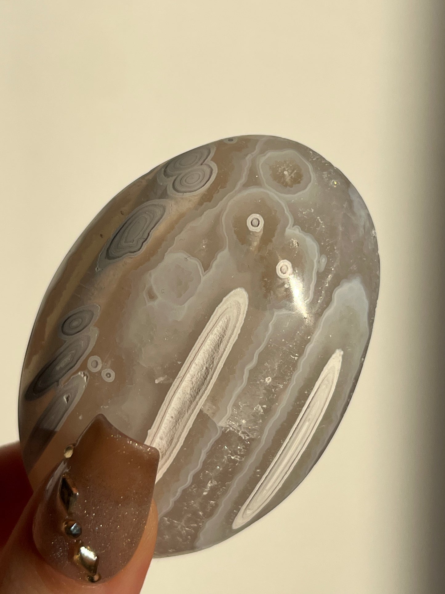Collector's Choice Orbicular Nebula Agate Palmstone B