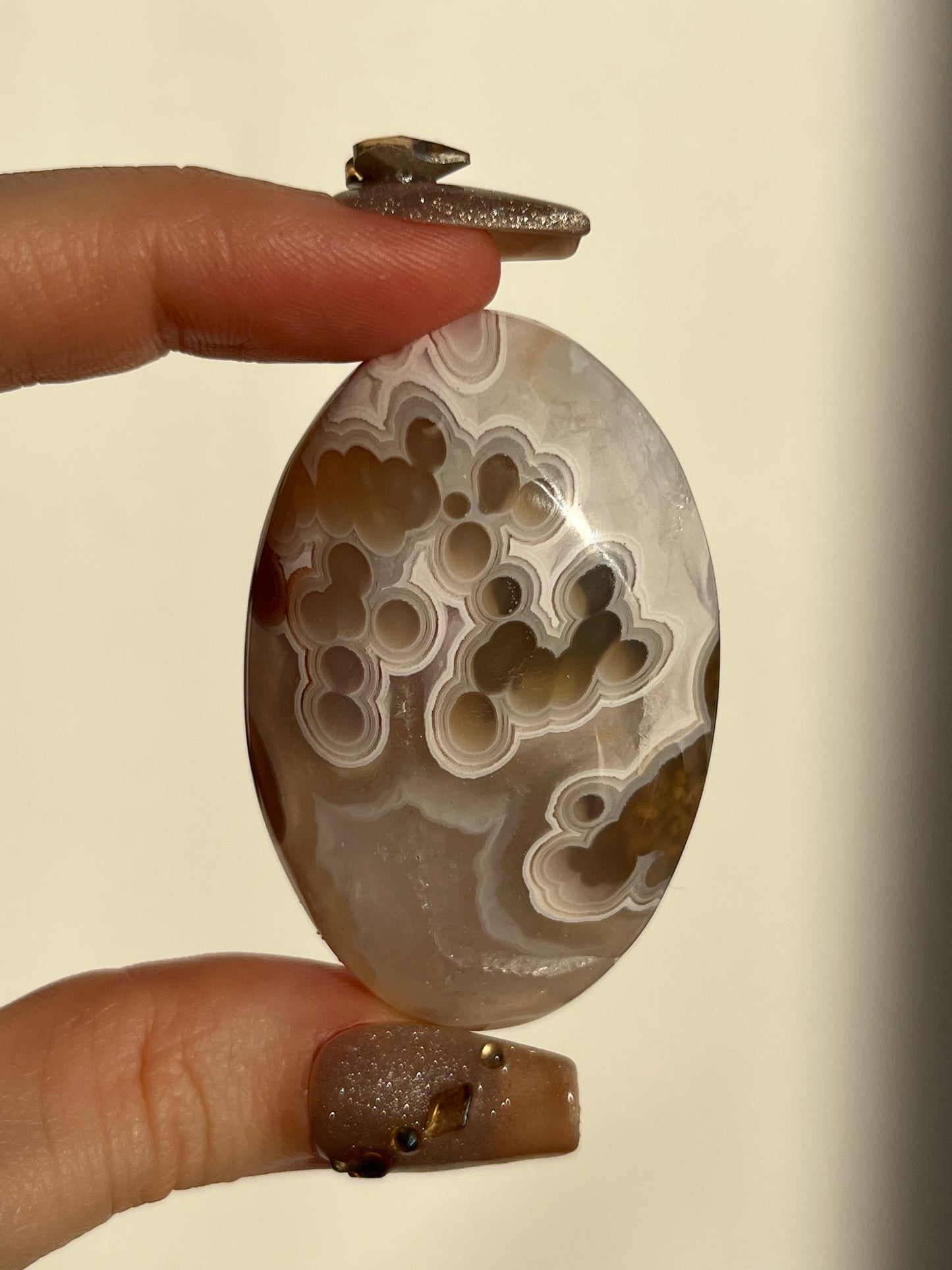 Orbicular Nebula Agate and Multicoloured Scenic Moss Palmstone C