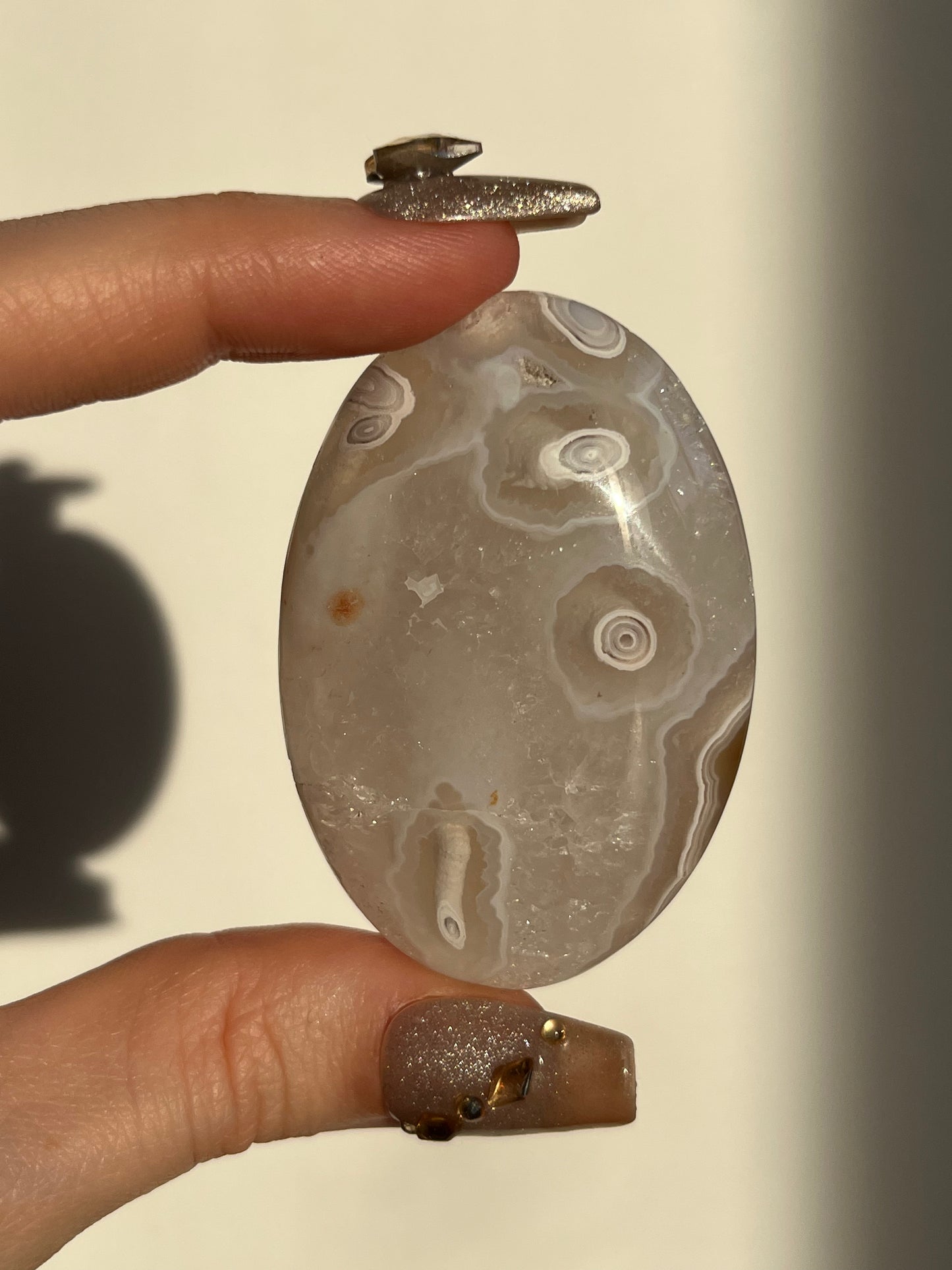 Orbicular Nebula Agate and Scenic Moss Palmstone D