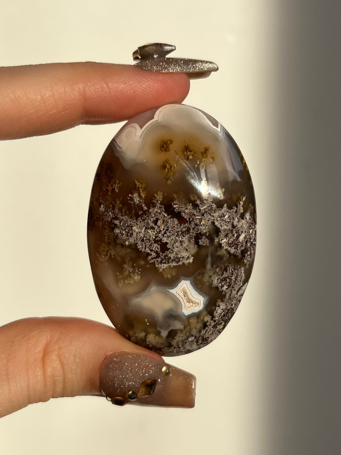 Nebula Agate and Scenic Moss Palmstone F