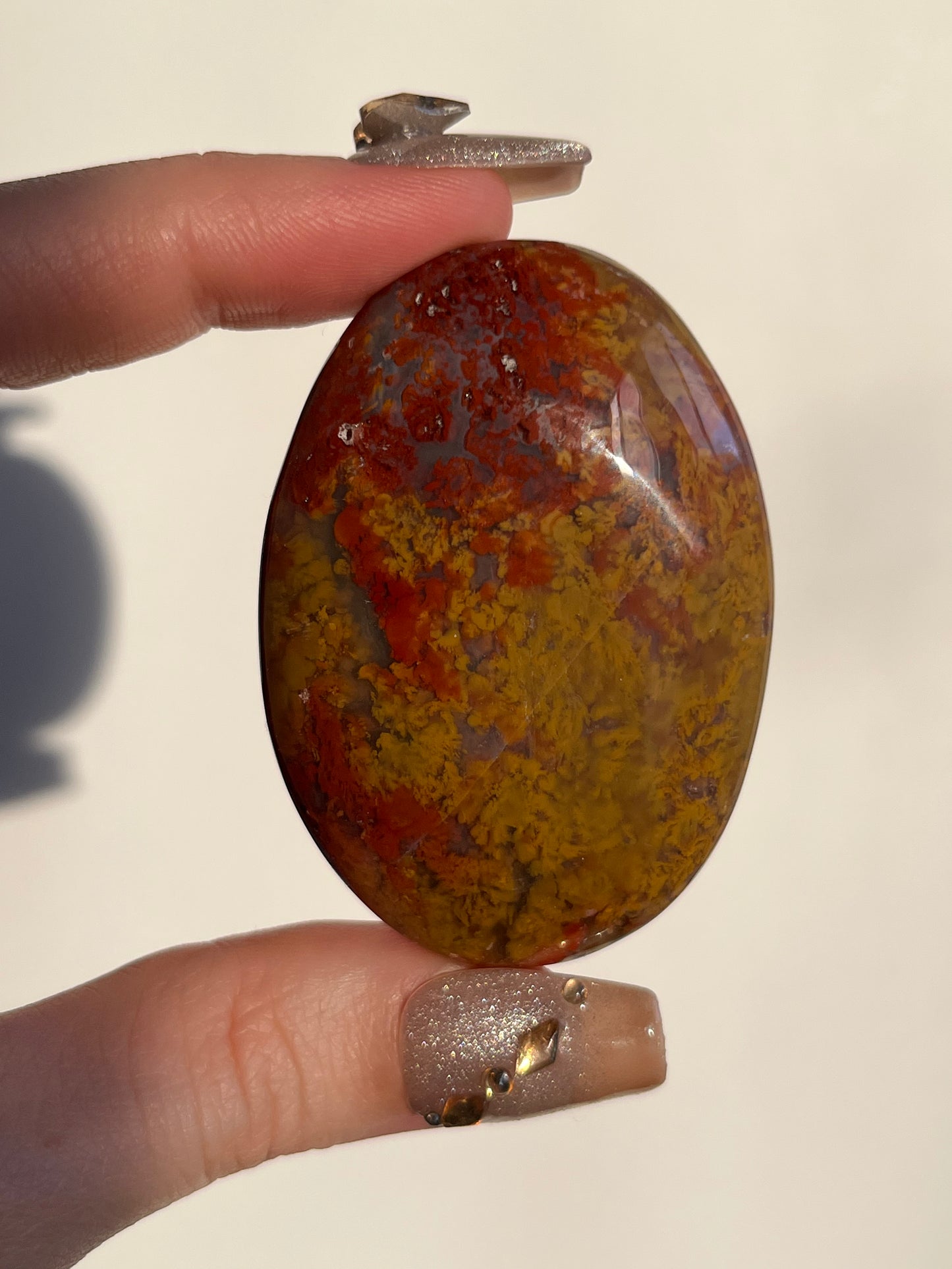 Nebula Agate and Multicoloured Scenic Moss Palmstone J