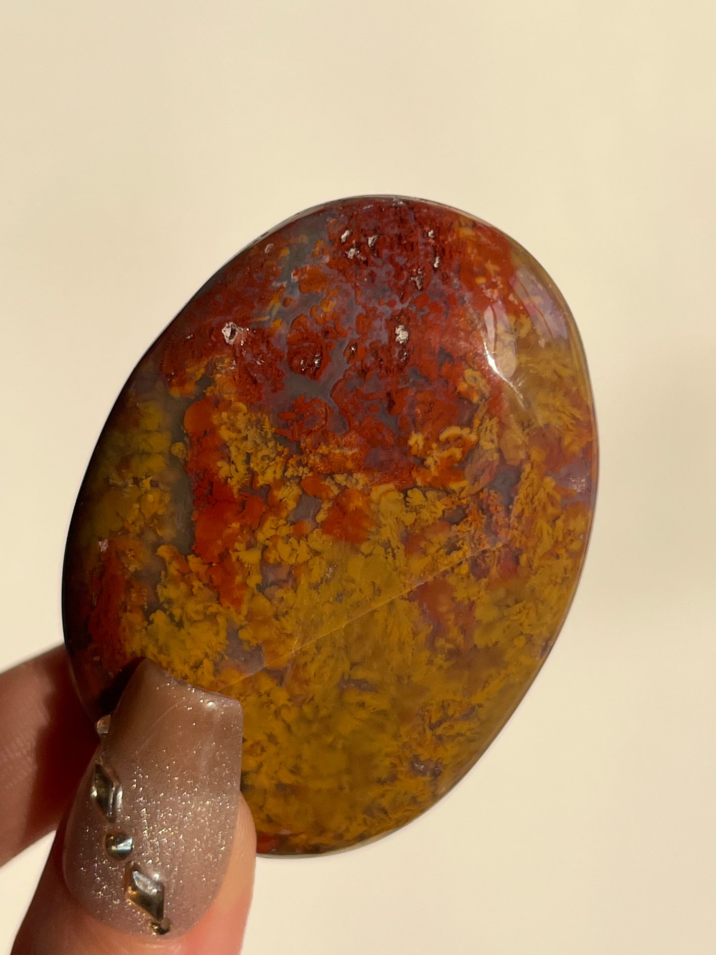 Nebula Agate and Multicoloured Scenic Moss Palmstone J