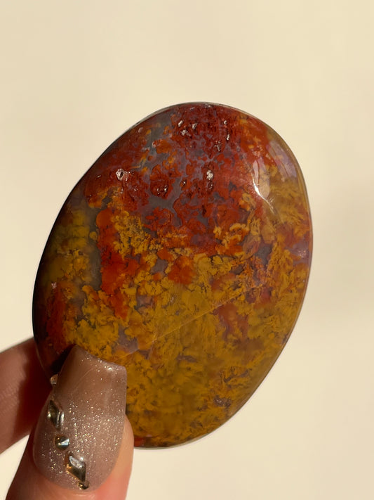 Nebula Agate and Multicoloured Scenic Moss Palmstone J