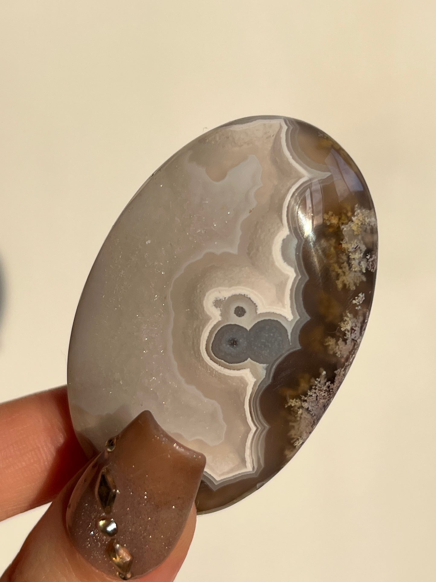 Nebula Agate and Scenic Moss Palmstone K