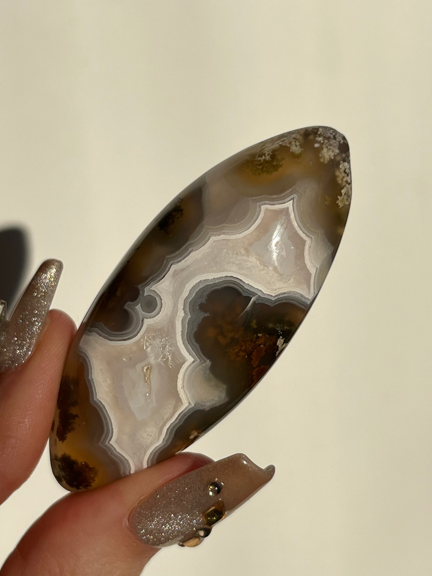 Nebula Agate and Scenic Moss Shiva (You Choose)