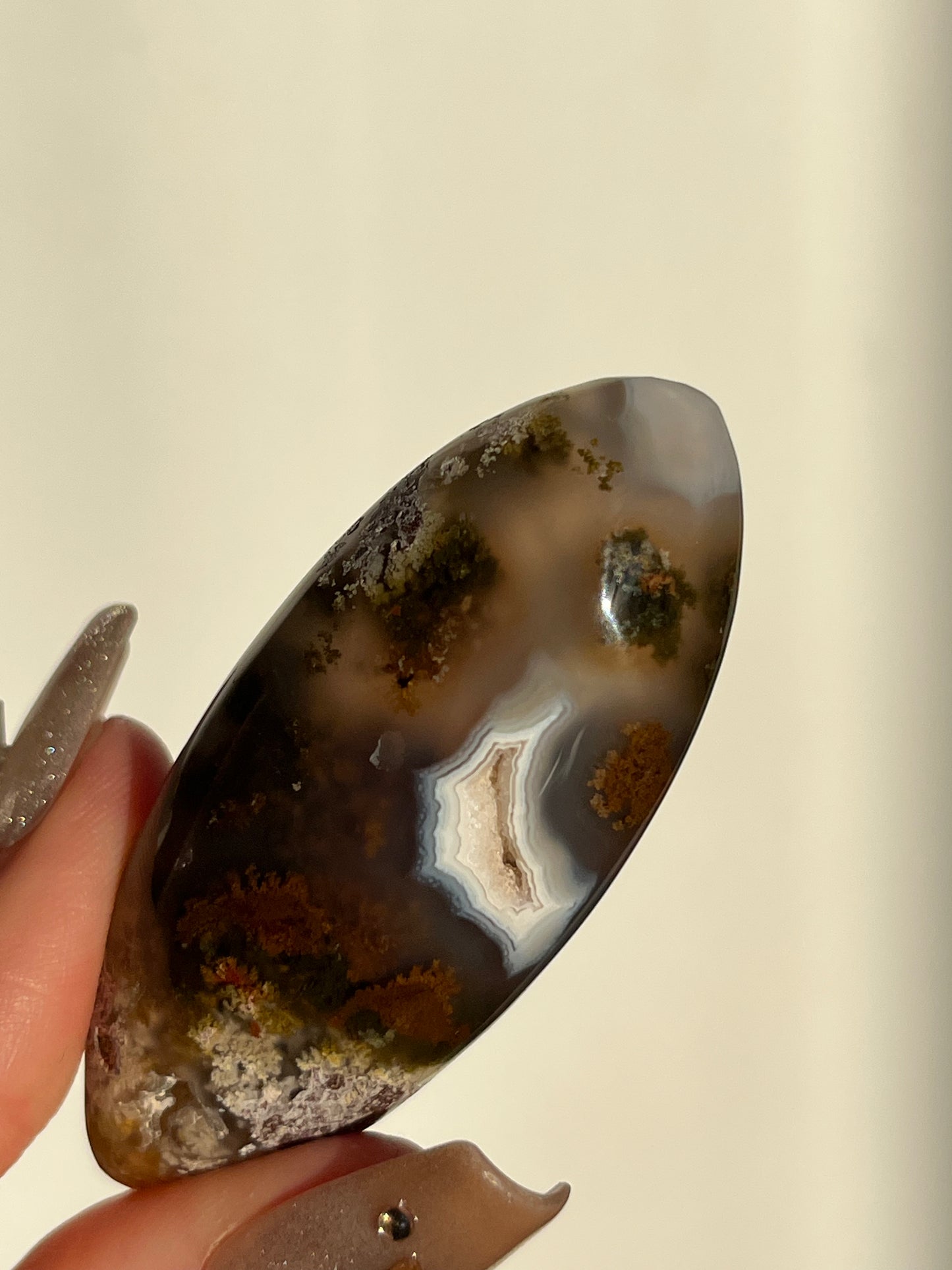 Nebula Agate and Scenic Moss Shiva (You Choose)
