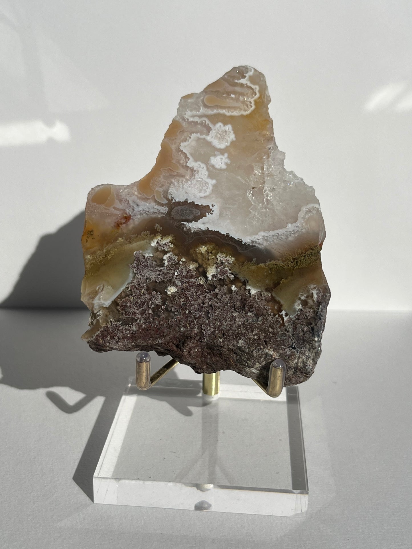 Nebula Agate with Multicoloured Moss Semi Polished Slab A