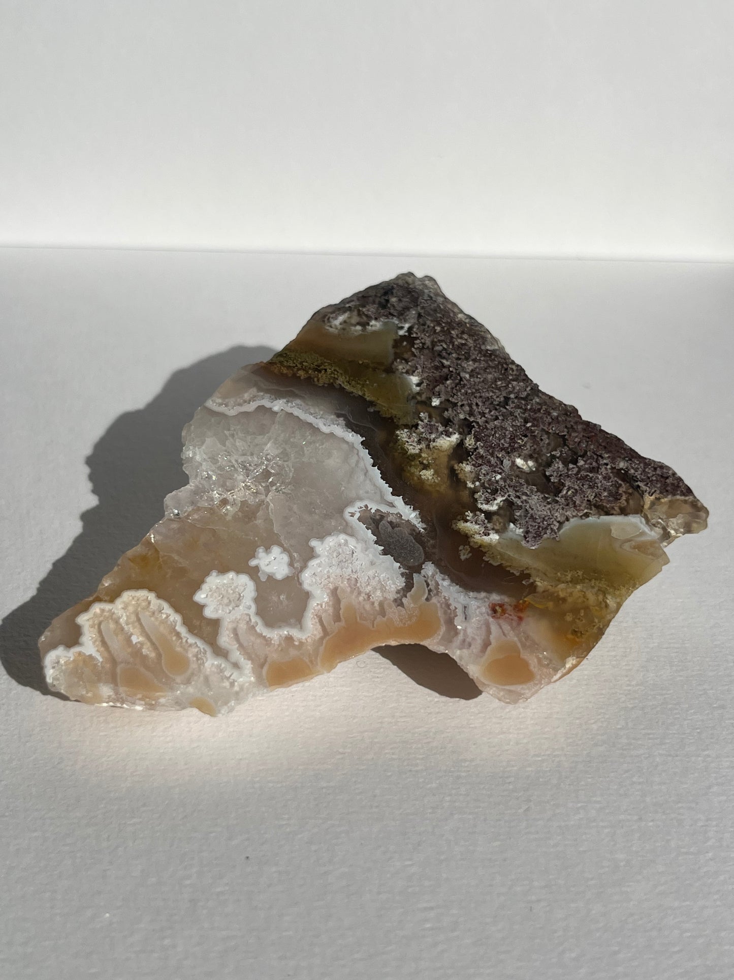 Nebula Agate with Multicoloured Moss Semi Polished Slab A