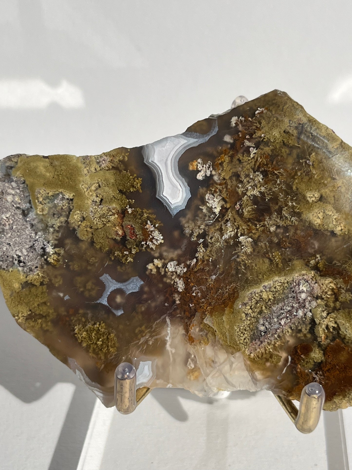 Nebula Agate with Multicoloured Moss Semi Polished Slab C