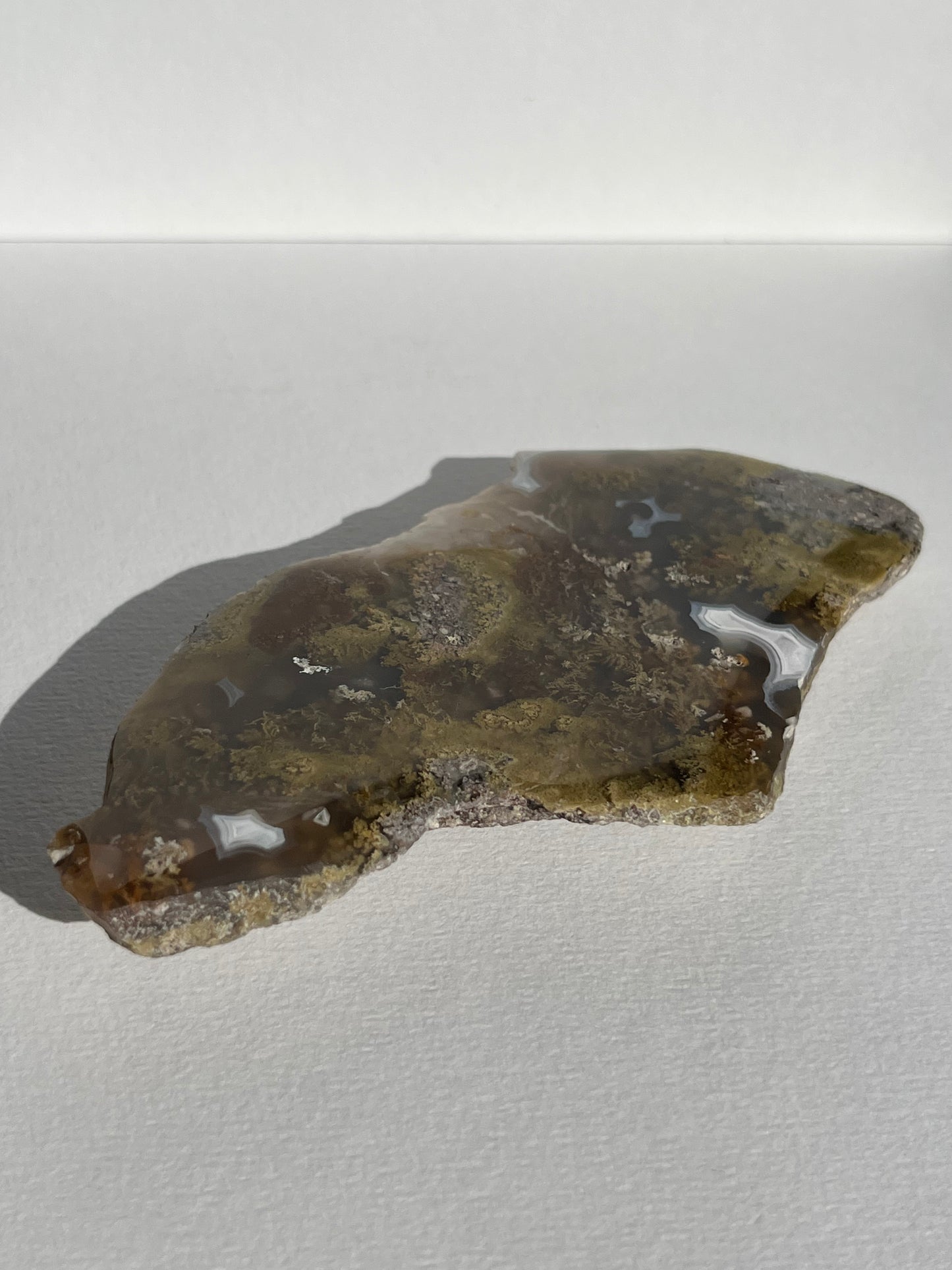 Nebula Agate with Multicoloured Moss Semi Polished Slab C