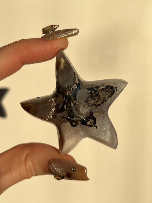 Nebula Agate Starfish Carving D