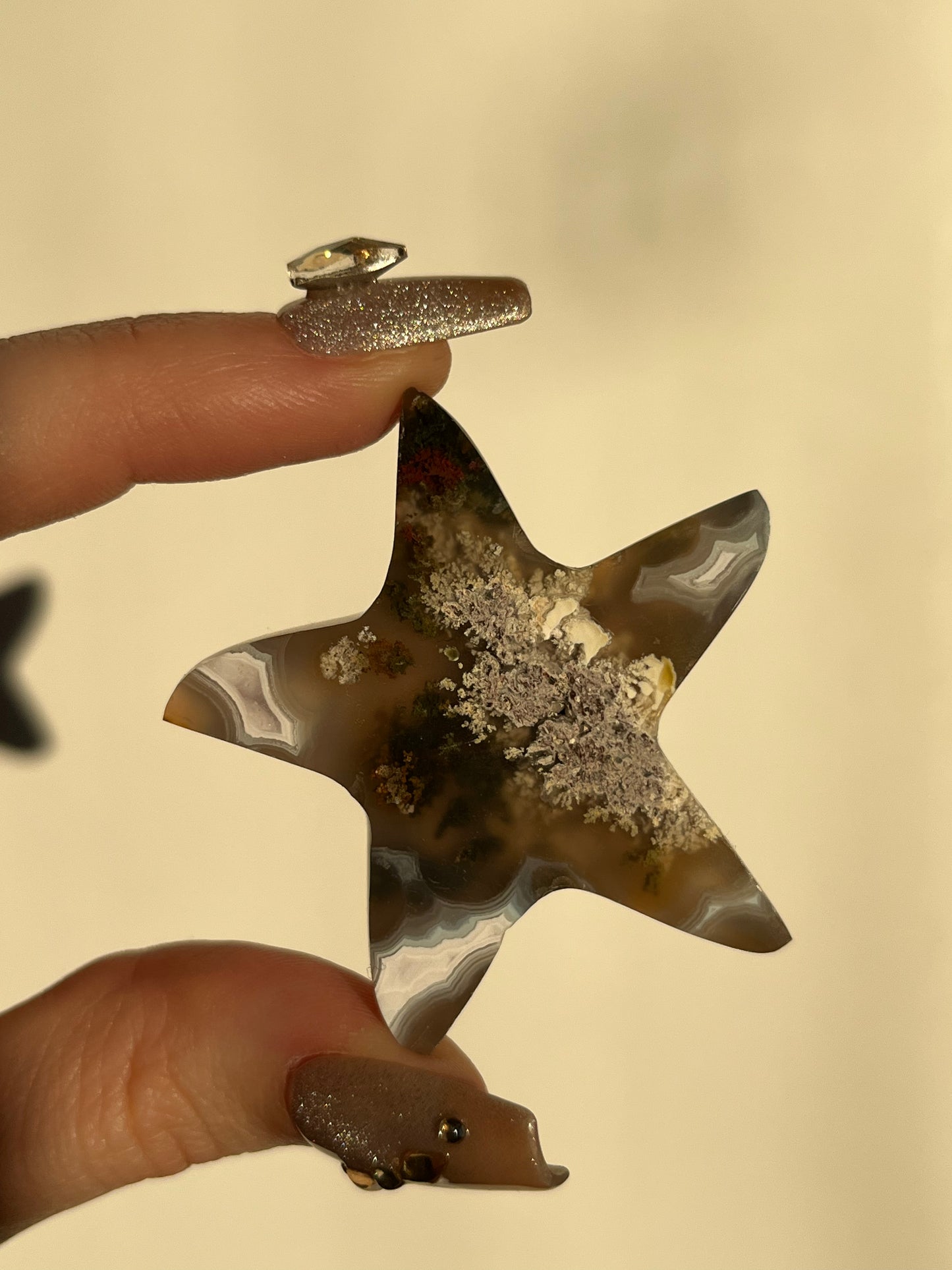 Nebula Agate Starfish Carving E
