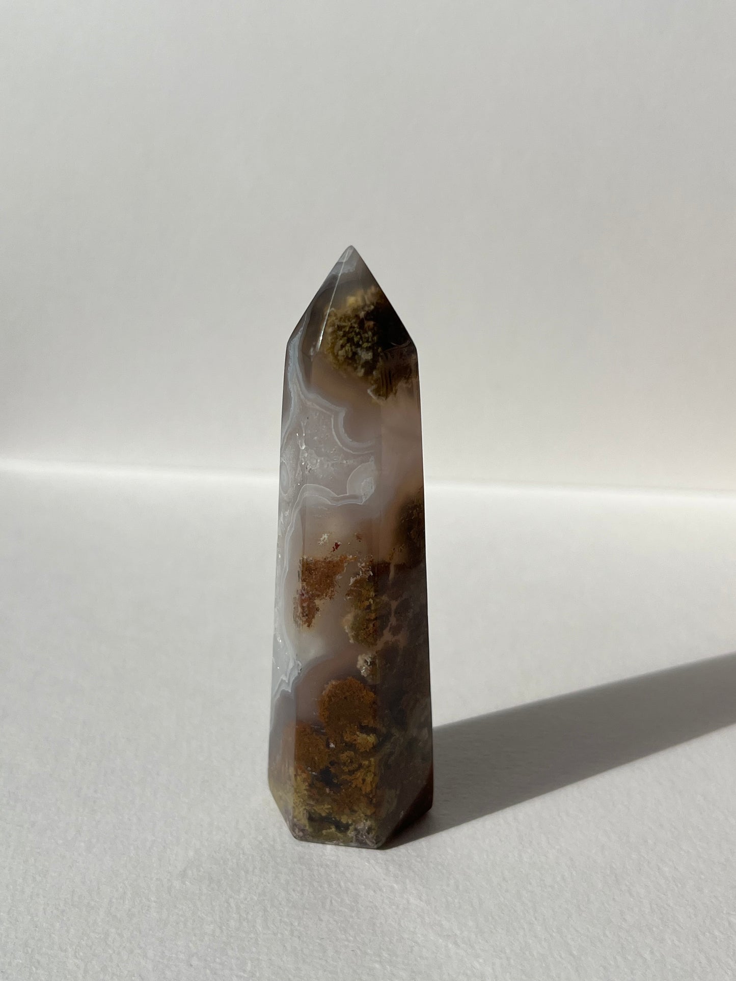 Nebula Agate with Scenic Moss Tower D