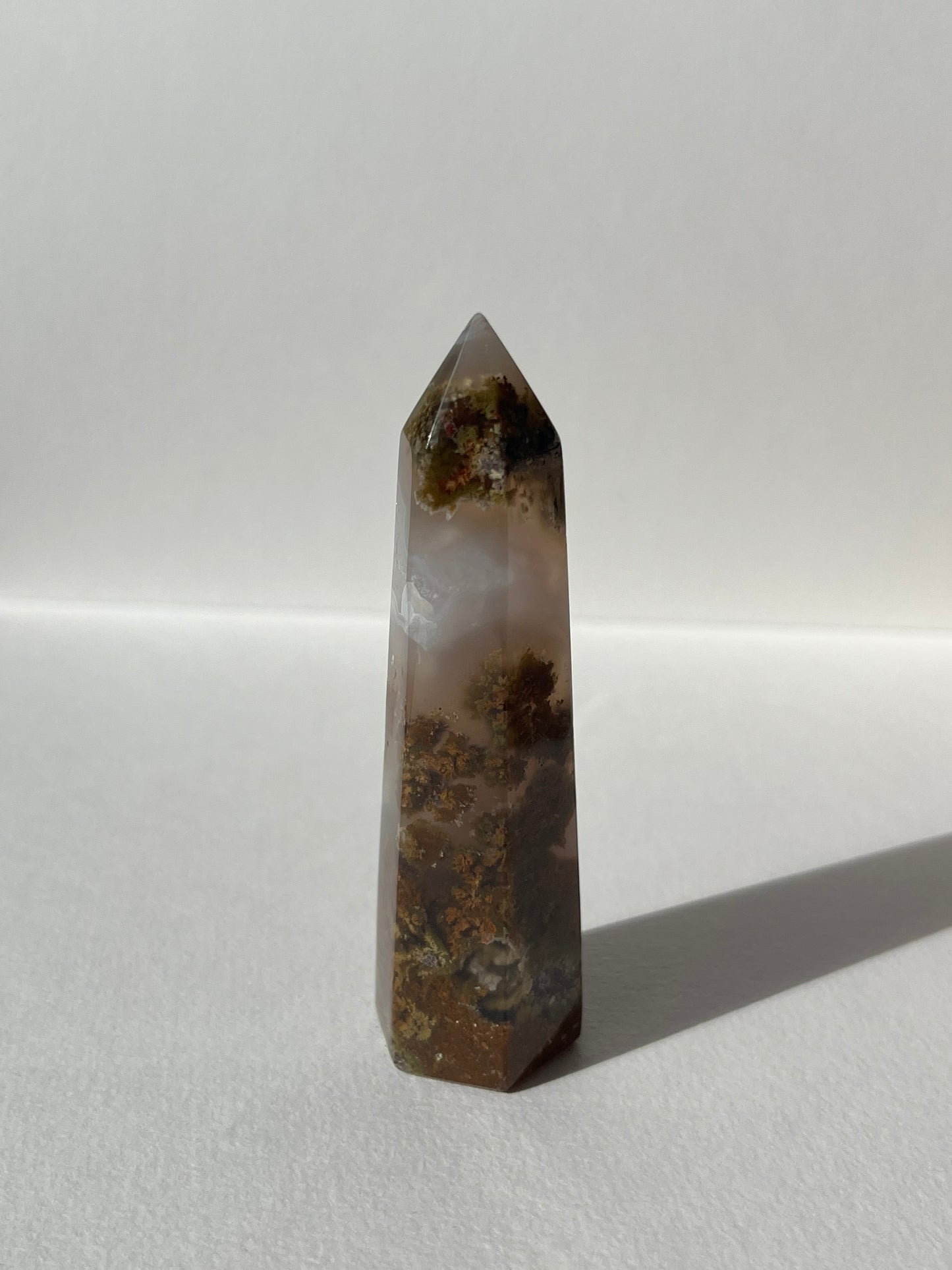 Nebula Agate with Scenic Moss Tower D