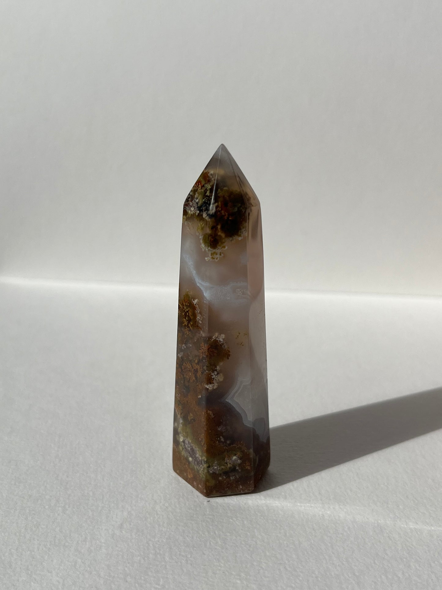 Nebula Agate with Scenic Moss Tower D